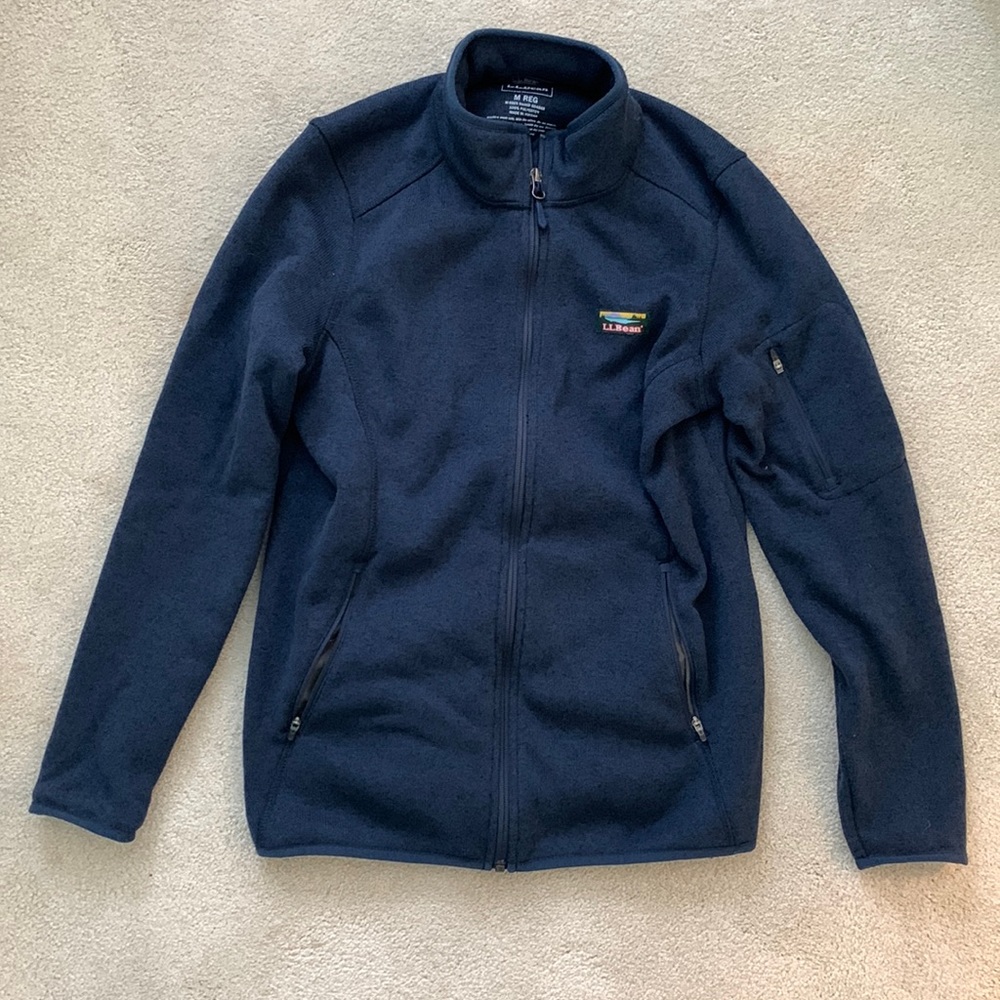 LL Bean navy Sweater Fleece Full-zip jacket
